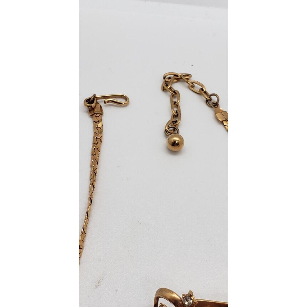 Vintage Gold Necklace Choker Earrings Rhinestone Set Palomar Jewels NOS in Box - Picture 8 of 12
